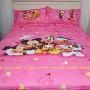迪士尼纯棉斜纹活性印染双人床单四件套-6097米奇和朋友们 粉色