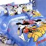 迪士尼纯棉斜纹活性印染双人床单四件套-7040-米奇和朋友 蓝色