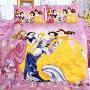迪士尼纯棉斜纹活性印染单人床单三件套-美丽公主 粉色