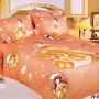 迪士尼纯棉斜纹活性印染单人床单三件套-738珍珠公主 橙色