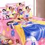 迪士尼纯棉斜纹活性印染单人床单三件套-7044-美丽公主 粉色