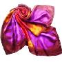 Angel's外贸重磅真丝手绘大方巾礼品装(005503-红紫色）