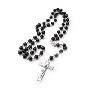 Bifing比菲-合金韩版项链毛衣链--耶稣十字架黑色珠珠