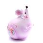 SaSa-树脂台湾手绘摆件--粉紫桃花胖胖鼠存钱罐