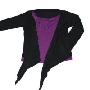 沐琅瑜珈服09新款黑配紫时尚百搭蝙蝠衫式环保瑜珈上衣 99145-K (M)