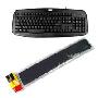 新盟海王星K-212 USB键盘(全黑)+安尚键盘护腕垫WRS-01(灰色)套装组合