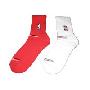 梦娜NBA男士篮球毛巾运动袜A0173两双装(白红)(特价促销)