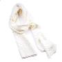 SaSa-罗纹棉毛线亲肤加厚超长围巾- 纯白色(披肩两用)