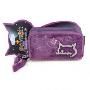 ANIMOB奇尾猫五金绒料女士三拉链钥匙包(紫色)