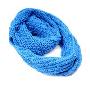 SaSa-棒织棉毛线亲肤加厚多用双层围巾-宝蓝