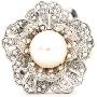 CHARME姹美-镀18K白金丝巾围巾扣-花朵的纯情之银