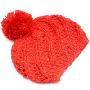 SaSa-棒织麻花罗纹棉毛线帽日韩系列-暖暖红球儿