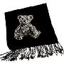 Royal-施华洛世奇彩晶纯羊毛外贸围巾-黑色乖乖熊