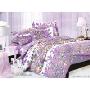 SOFTLINE纯棉斜纹印花双人床单四件套  花溢之香紫