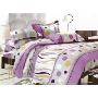 ENGLINE纯棉斜纹印花双人床单四件套  多姿紫