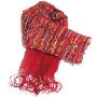 雨姿-天然合成纤维围巾-韩网热荐海岛风情手工编织双层纱网（红）0016