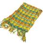 雨姿-纯棉围巾-韩网热卖超柔手工编织三色网眼（黄绿橙）0017