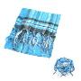 雨姿-天然合成纤维围巾-韩剧人气款高品质蓝色银丝方格W0003-2