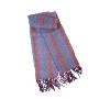 绒之尚语 男款经典条纹羊绒羊毛围巾RWT021蓝红
