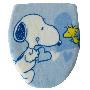 Snoopy 史努比马桶套装-植绒两件套可爱的史努比(蓝色)