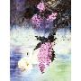 香颂风无框油画-中国工笔重彩画系列之月夕花朝(JD13137)40*30cm