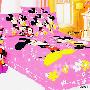 迪士尼纯棉斜纹活性印染双人床单三件套-MU707-粉色