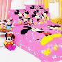 迪士尼纯棉斜纹活性印染双人床单三件套-MU709-粉色