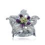 欧洲小街-合金镶水晶丝巾扣-母亲礼物盛开的花朵