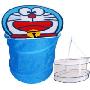 青苇尼龙储物桶+双层晒衣篮-机器猫蓝色