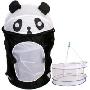 青苇尼龙储物桶+双层晒衣篮-熊猫