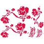 韩国ECOWORLDGPS-034花与藤条(红色)IL09135R墙贴(韩国生活用品馆产品)