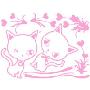 韩国ECOWORLDGPS-059爱心猫(粉色)IL09160P墙贴(韩国生活用品馆产品)