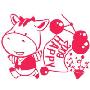 韩国ECOWORLDGPS-065HAPPY牛(红色)IL09166R墙贴(韩国生活用品馆产品)