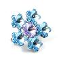 茉莉坊-合金镀金施华洛世奇水晶胸针-雪晶花MLF38234-005（蓝）