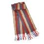 绒之尚语 男款经典条纹羊绒羊毛围巾RWT013蓝-红-驼色
