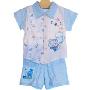 婴得利 儿童内衣 青蛙系列衬衫三件套3587-蓝色-12个月