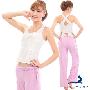皮尔瑜伽服 2010春夏款套装01213D白+9169D粉紫