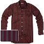 中国红,SPORTICA时尚条纹男士休闲长袖衬衫X522071