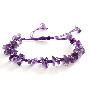 千美物语-天然水晶-天然紫水晶碎石手链-手工编织