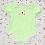 “雅氏贝比”小熊短袖哈衣2件装 (白色+绿色，12-18个月）
