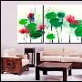 [全国包邮]CAVGO无框画 水墨荷花B2328尺寸20*20+40*40+20*20cm套