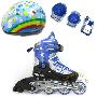 正品包邮 动感/ACTION PW 123A溜冰鞋 轮滑鞋 (黑蓝 护具+头盔)