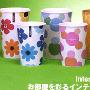 日本ASVEL印花垃圾桶花朵10L(蓝色)