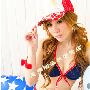 2010新款运动款美胸钢托泳衣★比基尼三件套★有钢托泳装9115