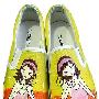 绘宝 韩版帆布鞋 创意手绘鞋 心型女孩 S-DW8432