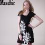 货到付款Maxchic品牌10新款专柜小雏菊竹节定位印花短袖连衣裙