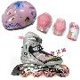 包邮 动感 PW 125A 专业溜冰鞋 轮滑鞋 (银粉 加厚六件套+头盔)