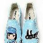 绘宝 流行韩版涂鸦鞋 时尚手绘鞋 迷糊娃娃 S-DW8493