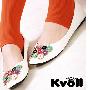 〓实拍〓韩国Kvoll浅口荧光磷片尖头平跟单鞋★D3674白色