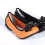 【VEECL伊索】可爱花朵糖果公主鞋V9M-01101 2 橘色 黑色